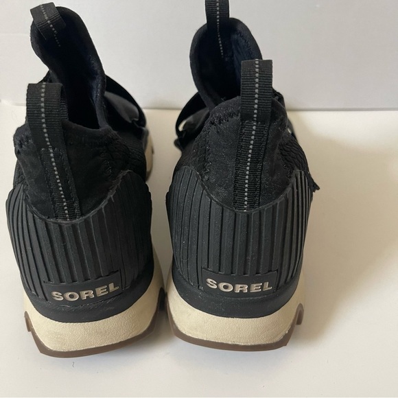 Sorel Kinetic Sneakers Women Size 9.5 Slip On Platform Black Tan Casual Comfy - Picture 7 of 13